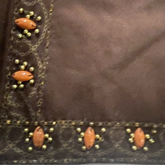 Victor Coastal Brown Jacket with Orange beaded accents Size M. Pre-owned. - Picture 8 of 13